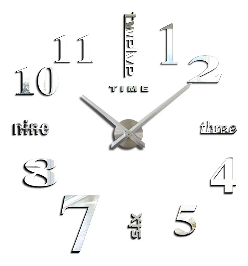 Reloj Pared Números Romanos Adhesivo