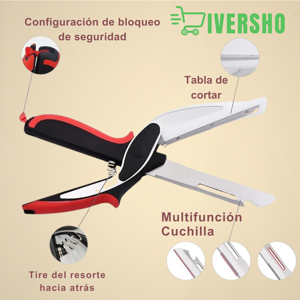 Cortador Cocina 6 En 1 Cuchillo Tijeras