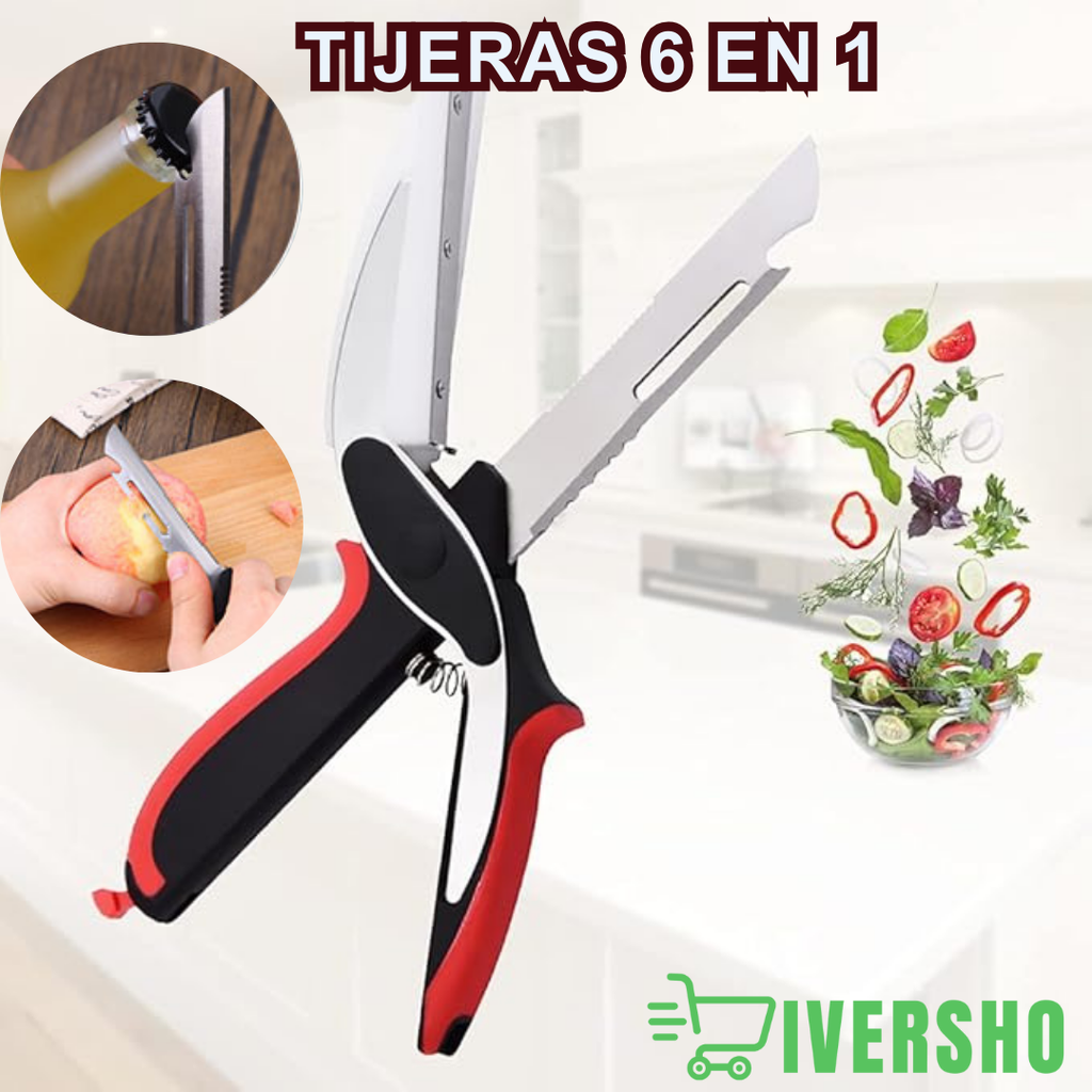 Cortador Cocina 6 En 1 Cuchillo Tijeras
