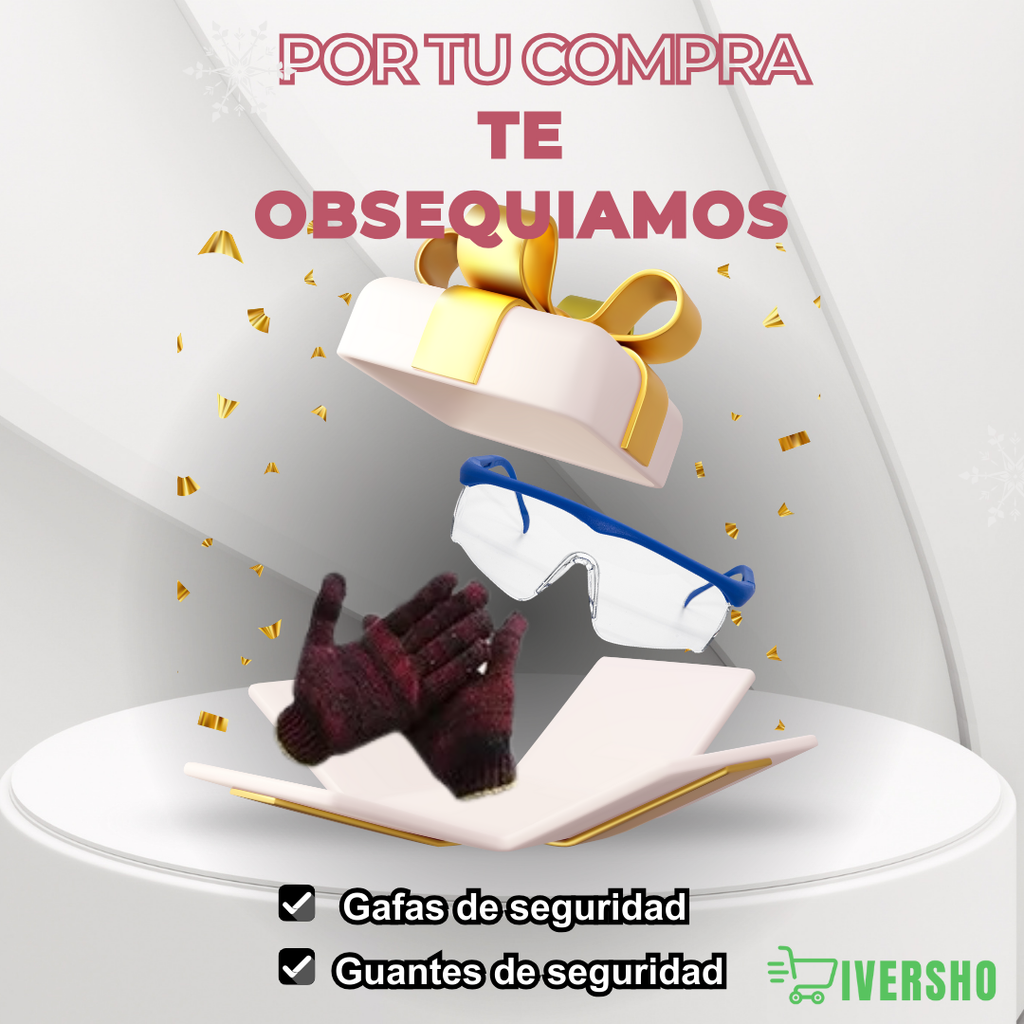 Podadora portatil con accesorios + guantes y gafas de seguridad (Gratis)