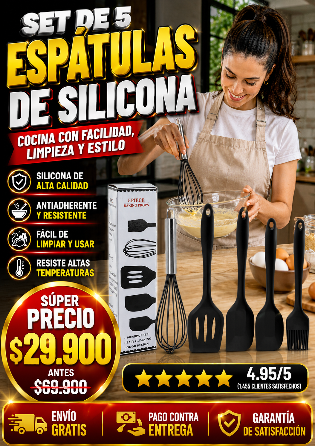 Set de 5 espátulas de Silicona|IKEA®|