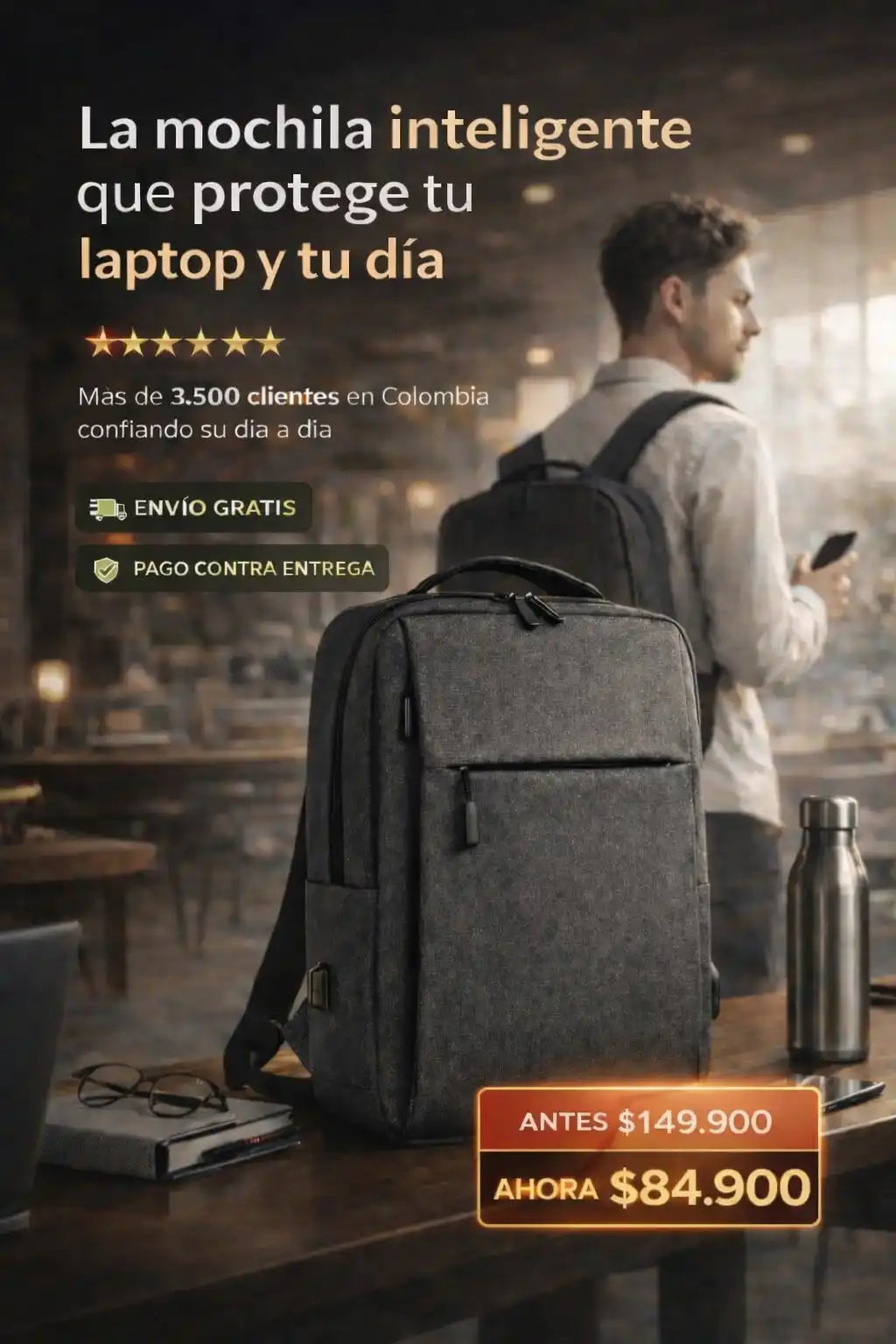 BOLSO IMPERMEABLE CON PUERTO USB|Sarth®|