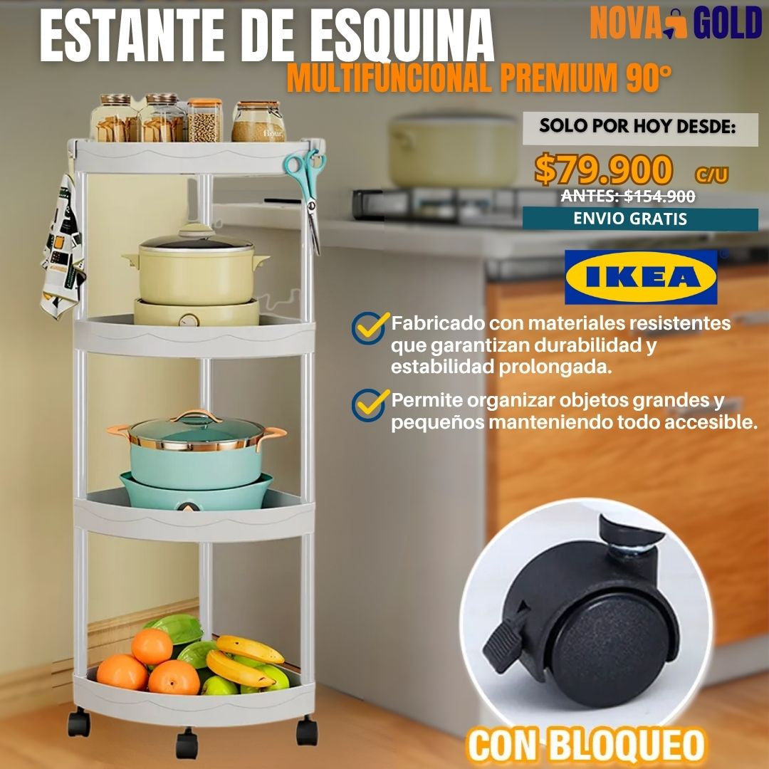ESTANTE DE ESQUINA MULTIFUNCIONAL PREMIUN 90°|IKEA®|