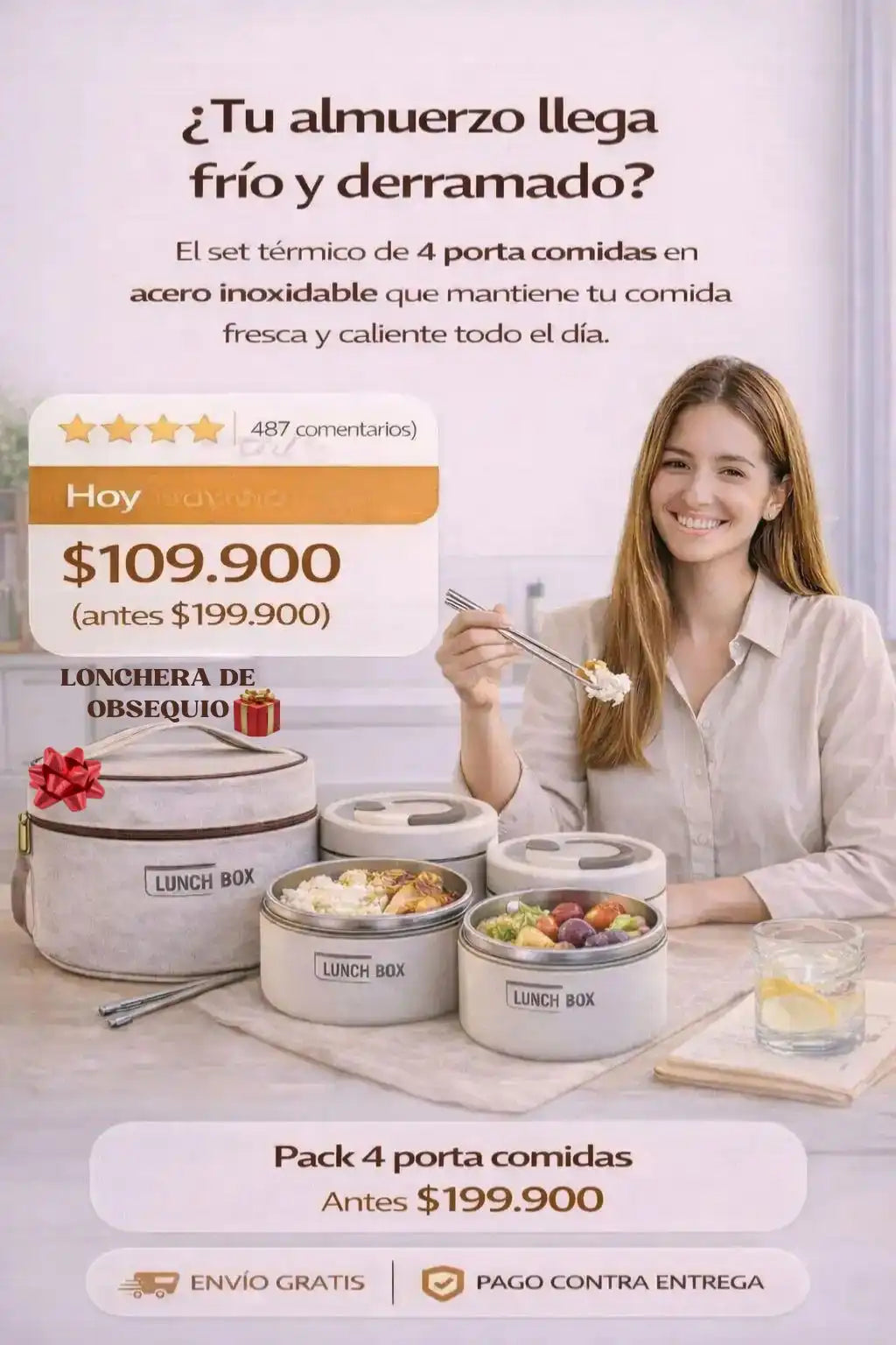 LONCHERA TERMICA PACK X 4 CONTENEDORES |Corelle®|