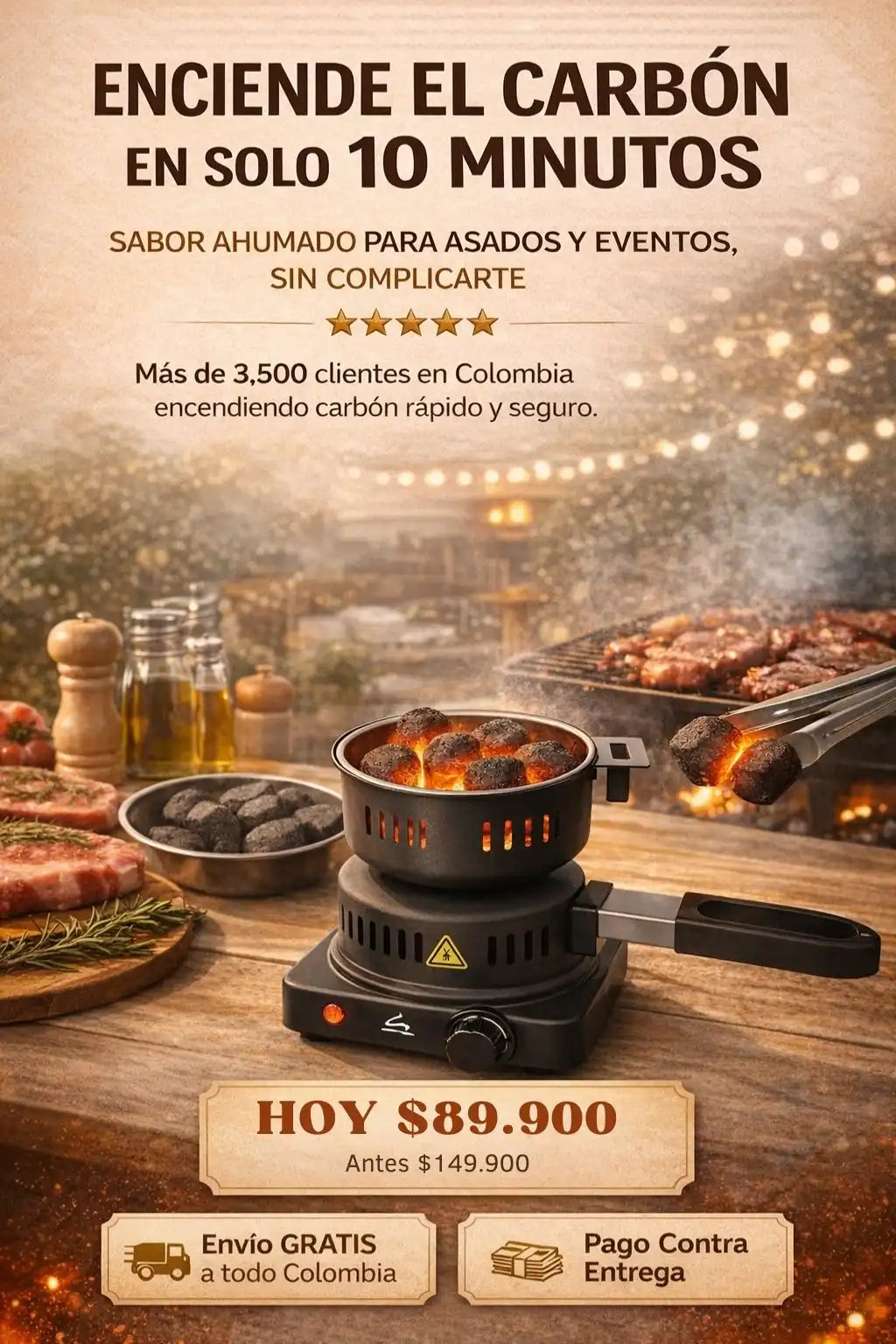 MINI ESTUFA DE CARBON |Acros®|