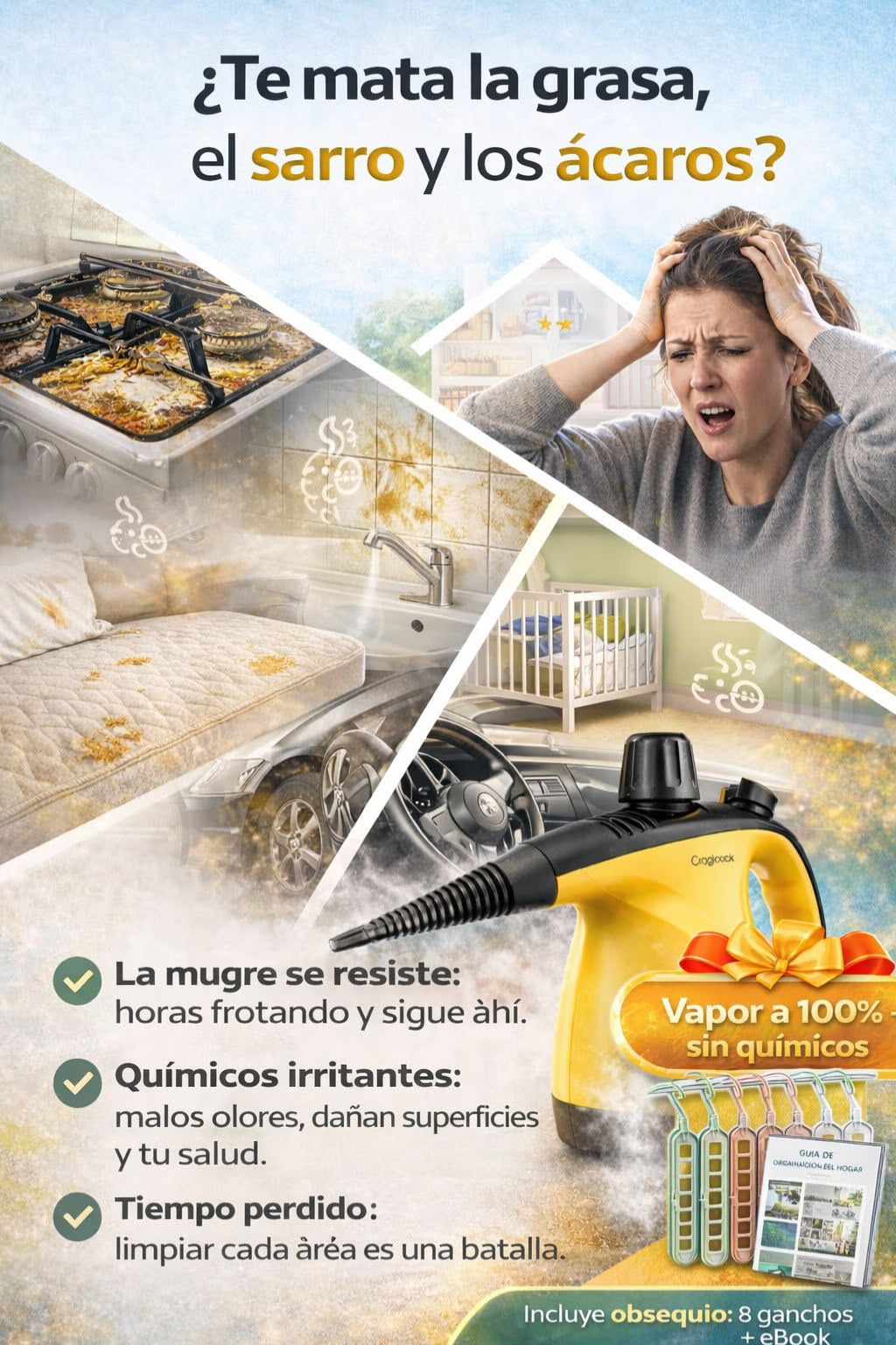 MAQUINA DE LIMPIEZA A VAPOR AMARILLA|Nilfisk®|+GRATIS set de 8 ganchos