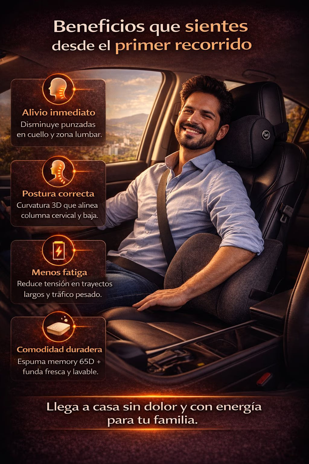 Cojín De Apoyo Lumbar Y Reposacabezas |Bosch®|