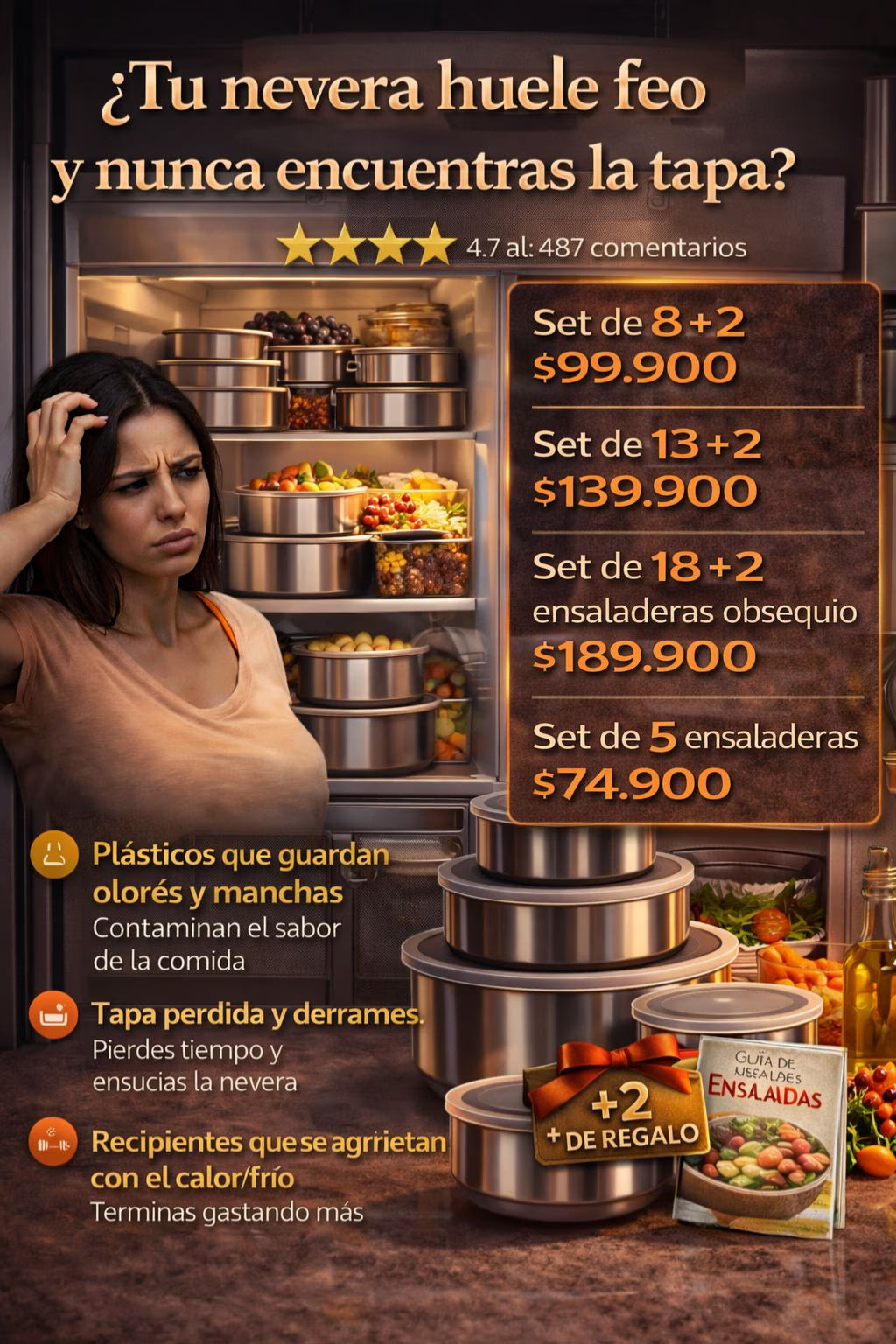 Set de ensaladeras con tapa|TOPCHEF®|